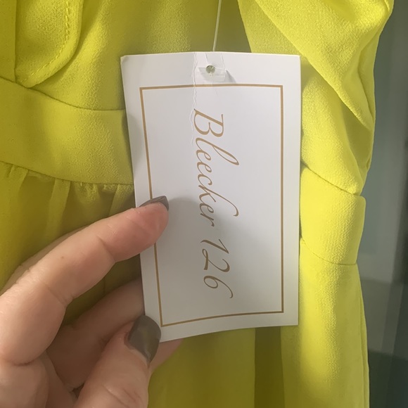 Citrus yellow ruffle spring sleeveless dress - Picture 3 of 8